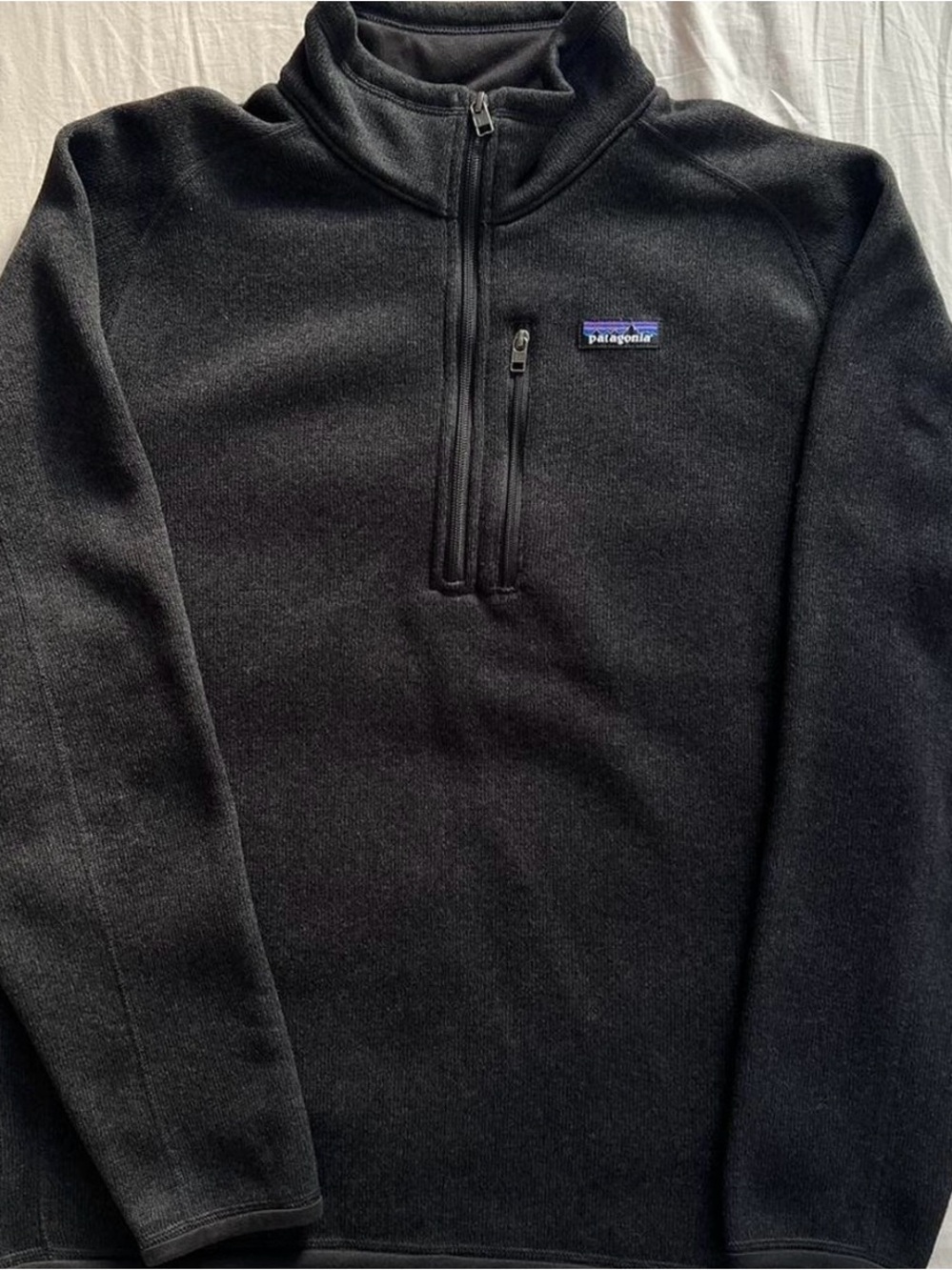 Patagonia Better Sweater 1/4 Zip Fleece in charcoal gray, men's size Large.
